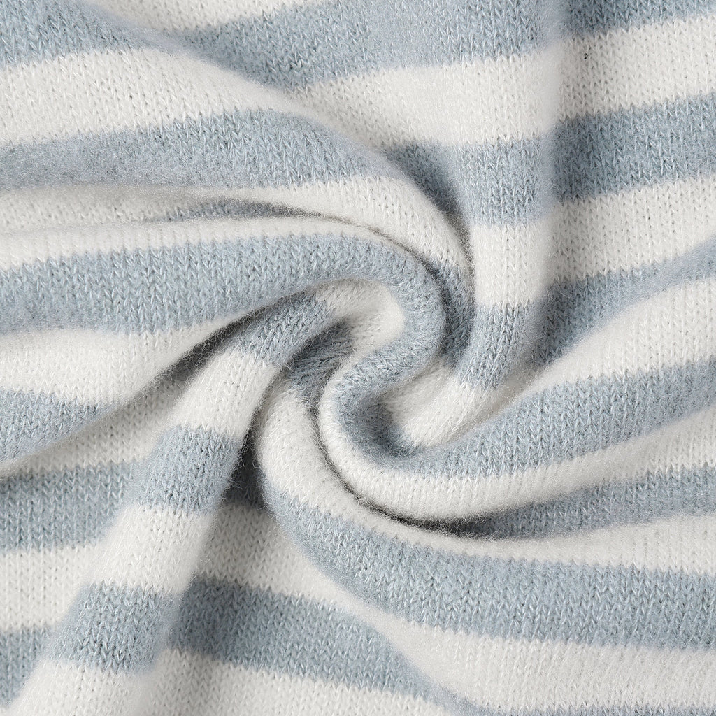 Quincy Mae - Cozy Long Sleeve Tee + Pant Set - Blue Stripe-Sets-0-3M-Posh Baby