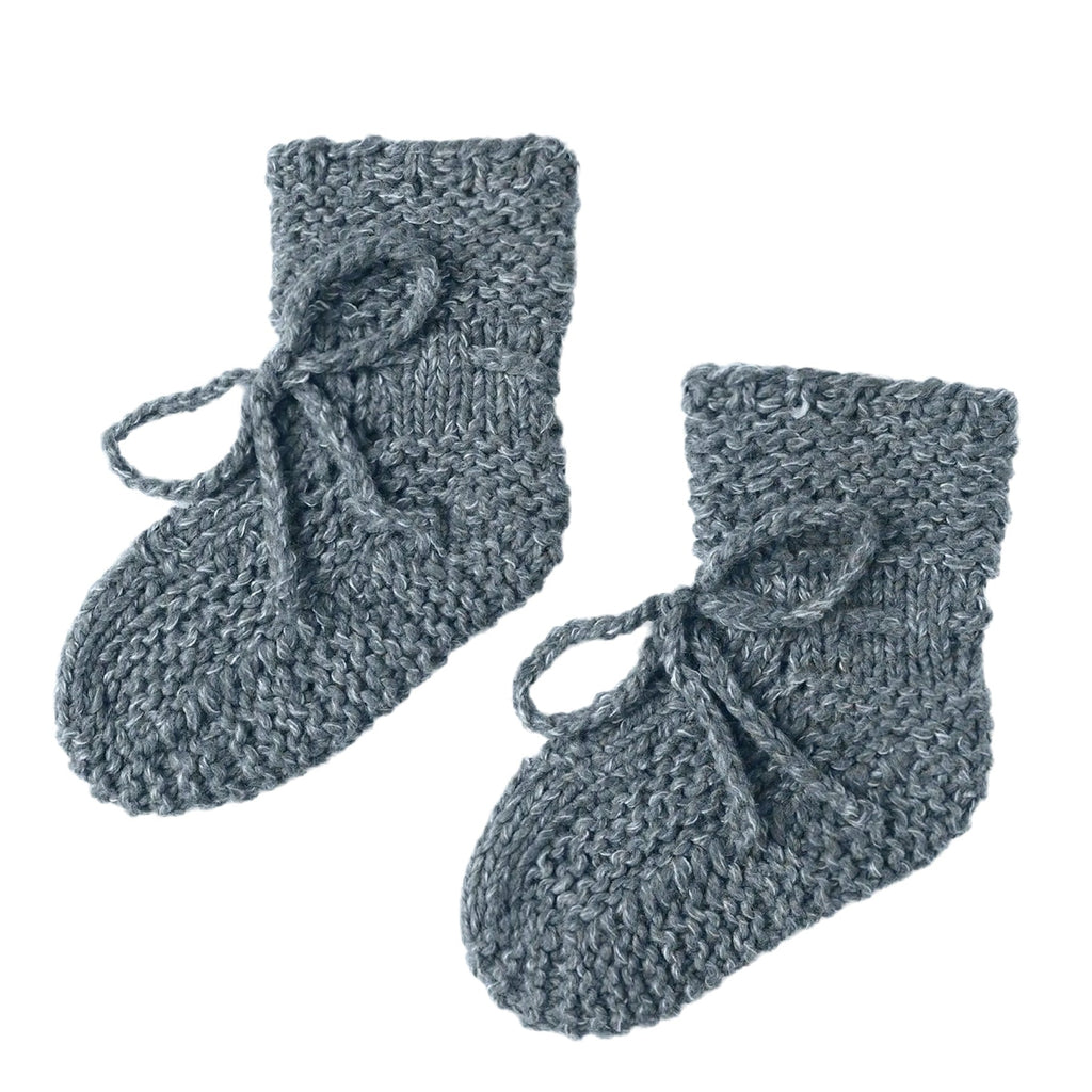Quincy Mae - Knit Baby Booties - Ocean-Shoes + Booties-0-3M-Posh Baby