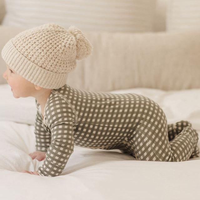 Quincy Mae - Knit Pom Pom Beanie-Hats-Forest-0-6M-Posh Baby