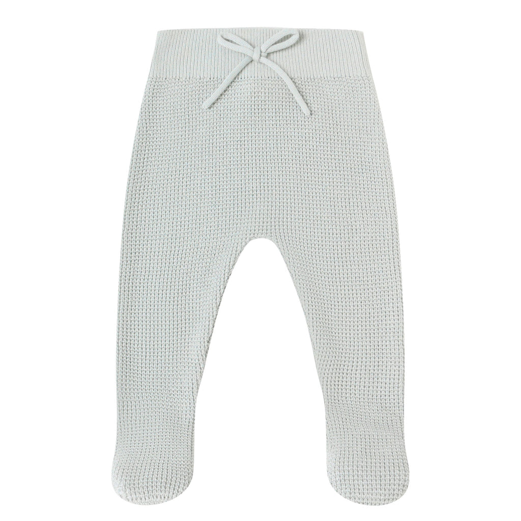Quincy Mae - Knit Wrap Top + Footed Knit Pant - Icy Blue-Sets-Newborn-Posh Baby