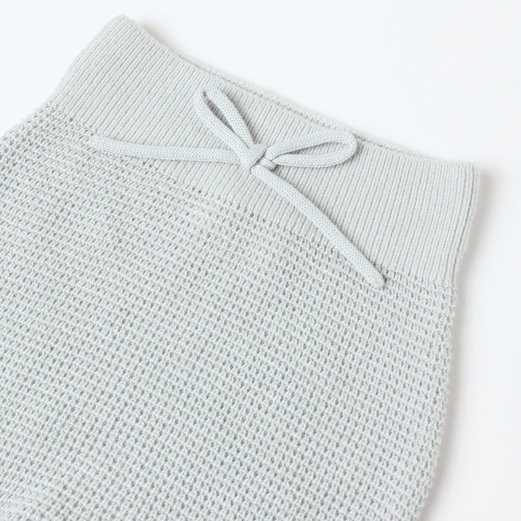 Quincy Mae - Knit Wrap Top + Footed Knit Pant - Icy Blue-Sets-Newborn-Posh Baby