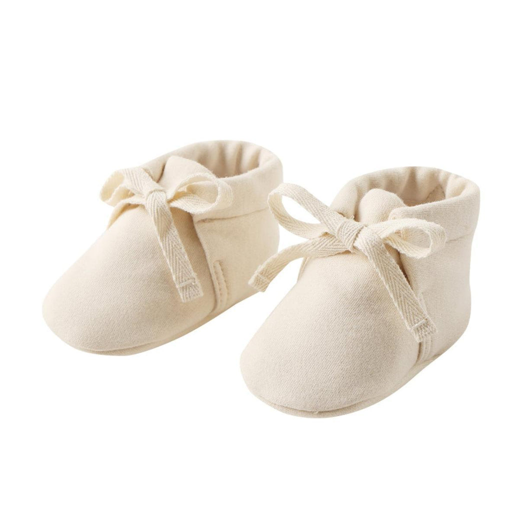 Quincy Mae - Organic Baby Booties - Natural-Shoes + Booties-0-3M-Posh Baby