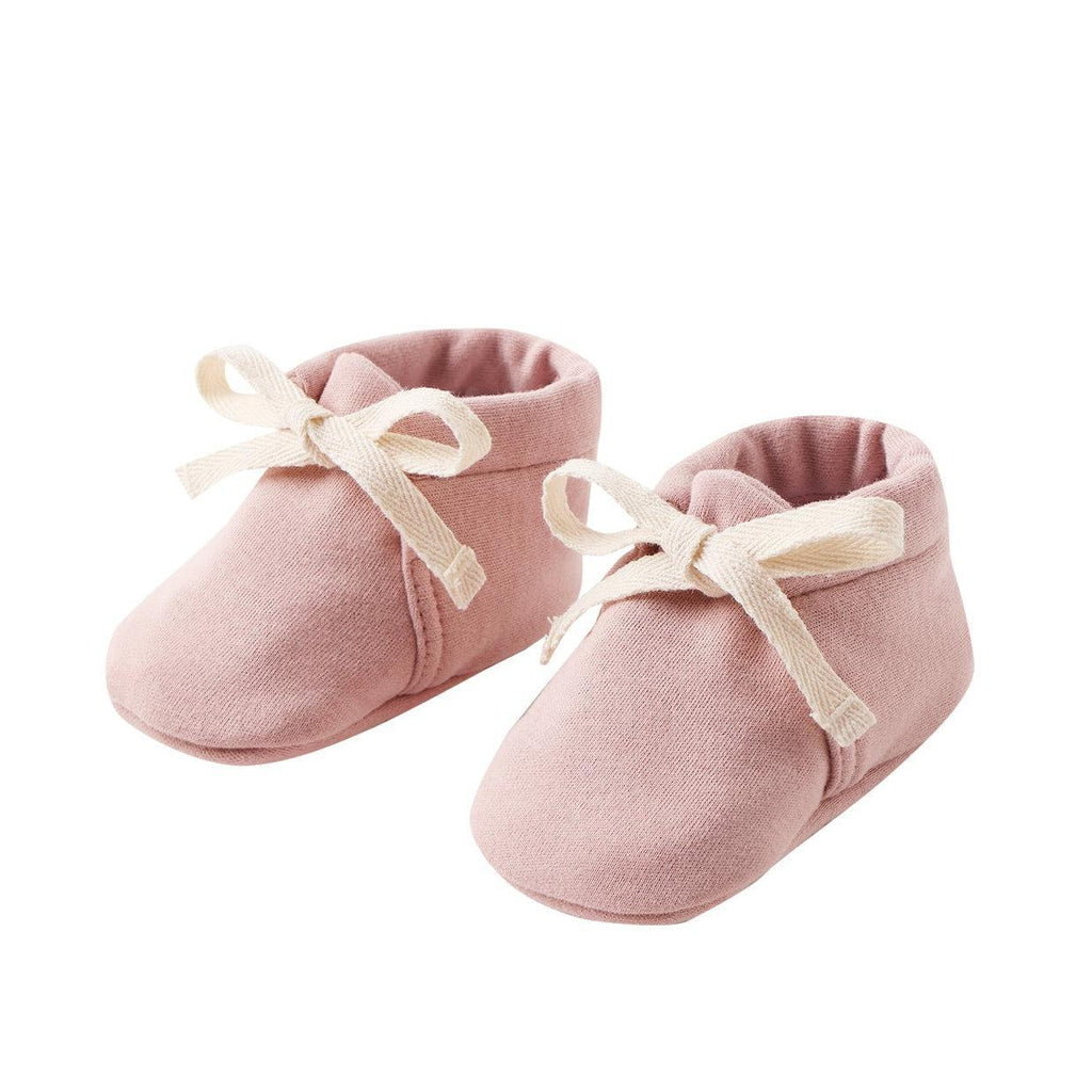 Quincy Mae - Organic Baby Booties - Rose-Shoes + Booties-0-3M-Posh Baby
