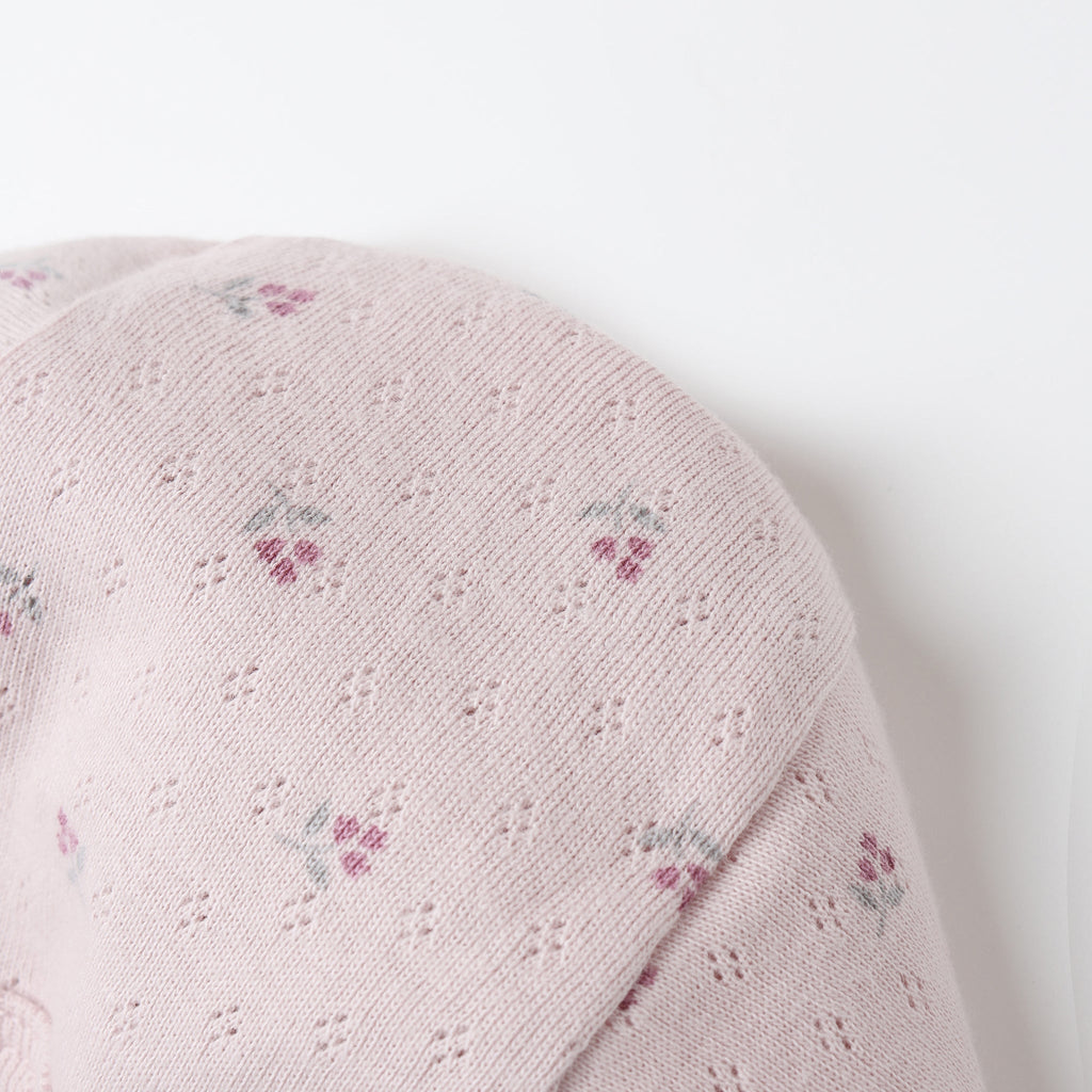 Quincy Mae - Organic Cotton Bonnet - Lilac Ditsy-Hats-0-3M-Posh Baby