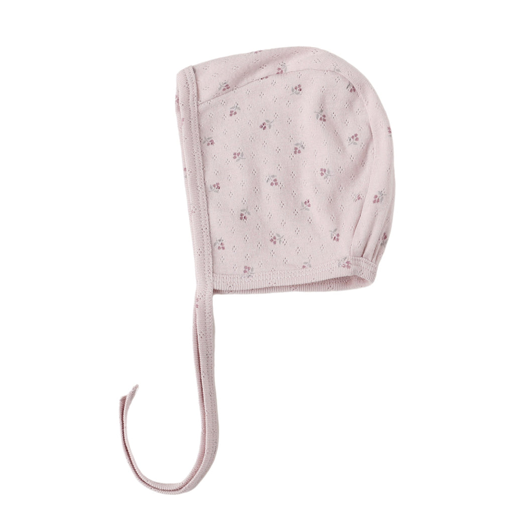 Quincy Mae - Organic Cotton Bonnet - Lilac Ditsy-Hats-0-3M-Posh Baby
