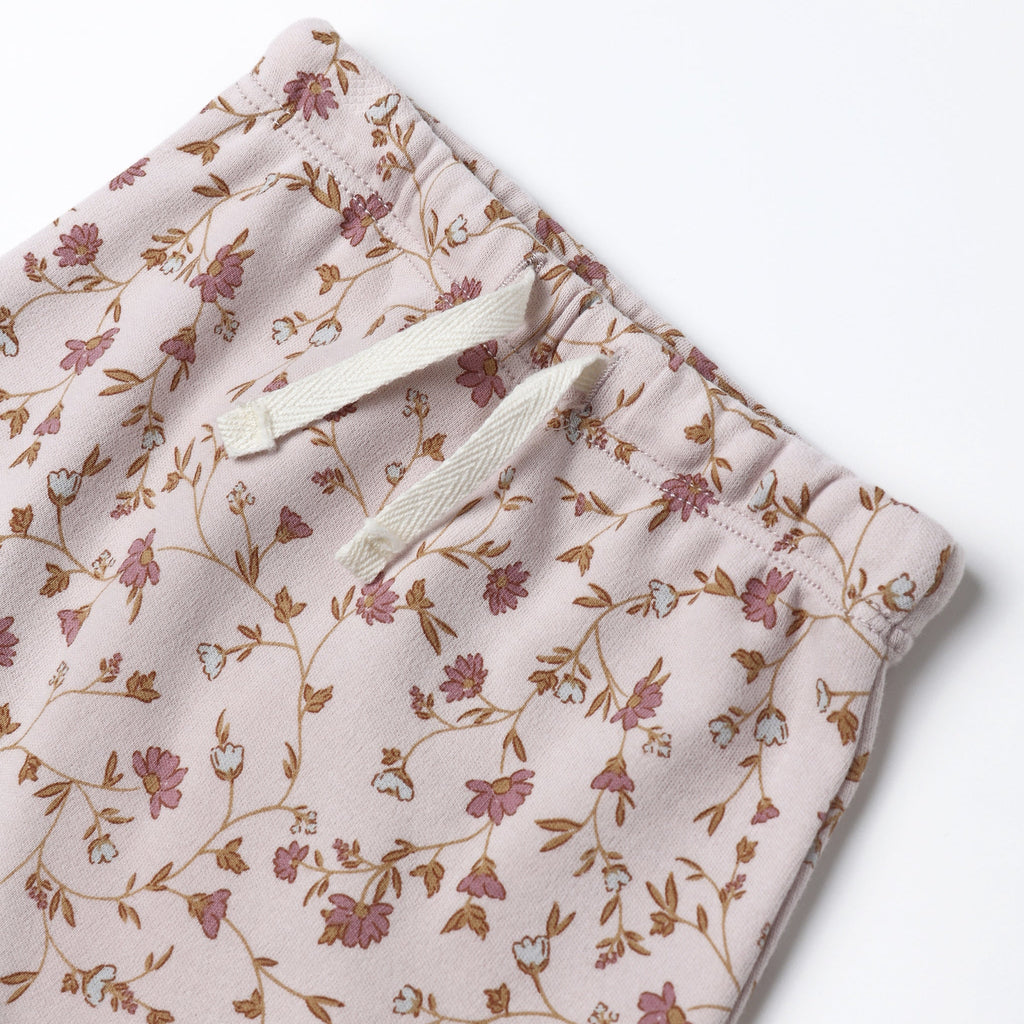 Quincy Mae - Organic Drawstring Pants - Garden-Bottoms-0-3M-Posh Baby