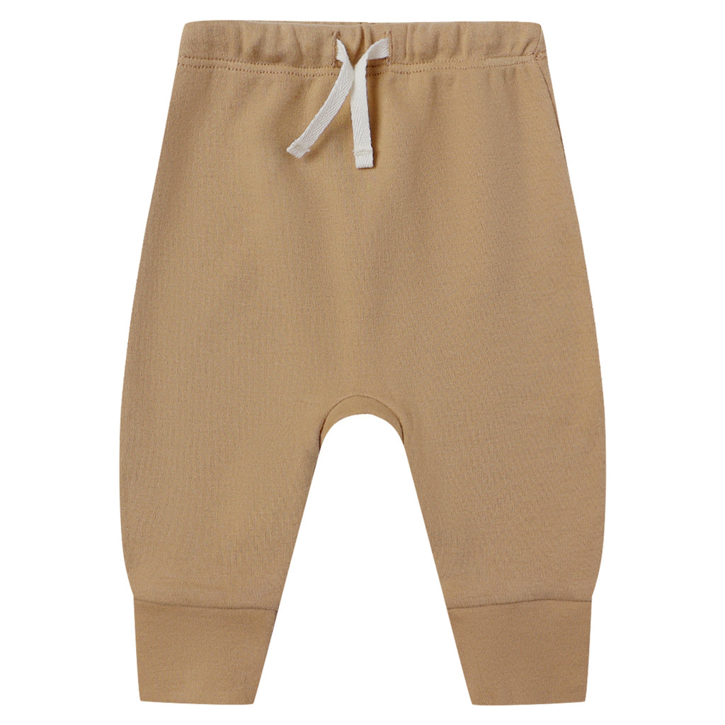 Quincy Mae - Organic Drawstring Pants - Gold-Bottoms-Newborn-Posh Baby