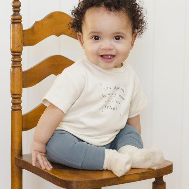 Quincy Mae - Organic Drawstring Pants - Ocean-Bottoms-NB-Posh Baby