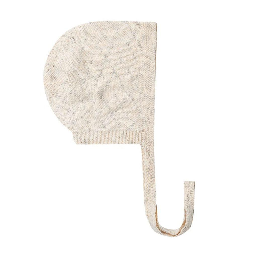 Quincy Mae - Organic Knit Bonnet - Natural Speckled-Hats-3-6M-Posh Baby