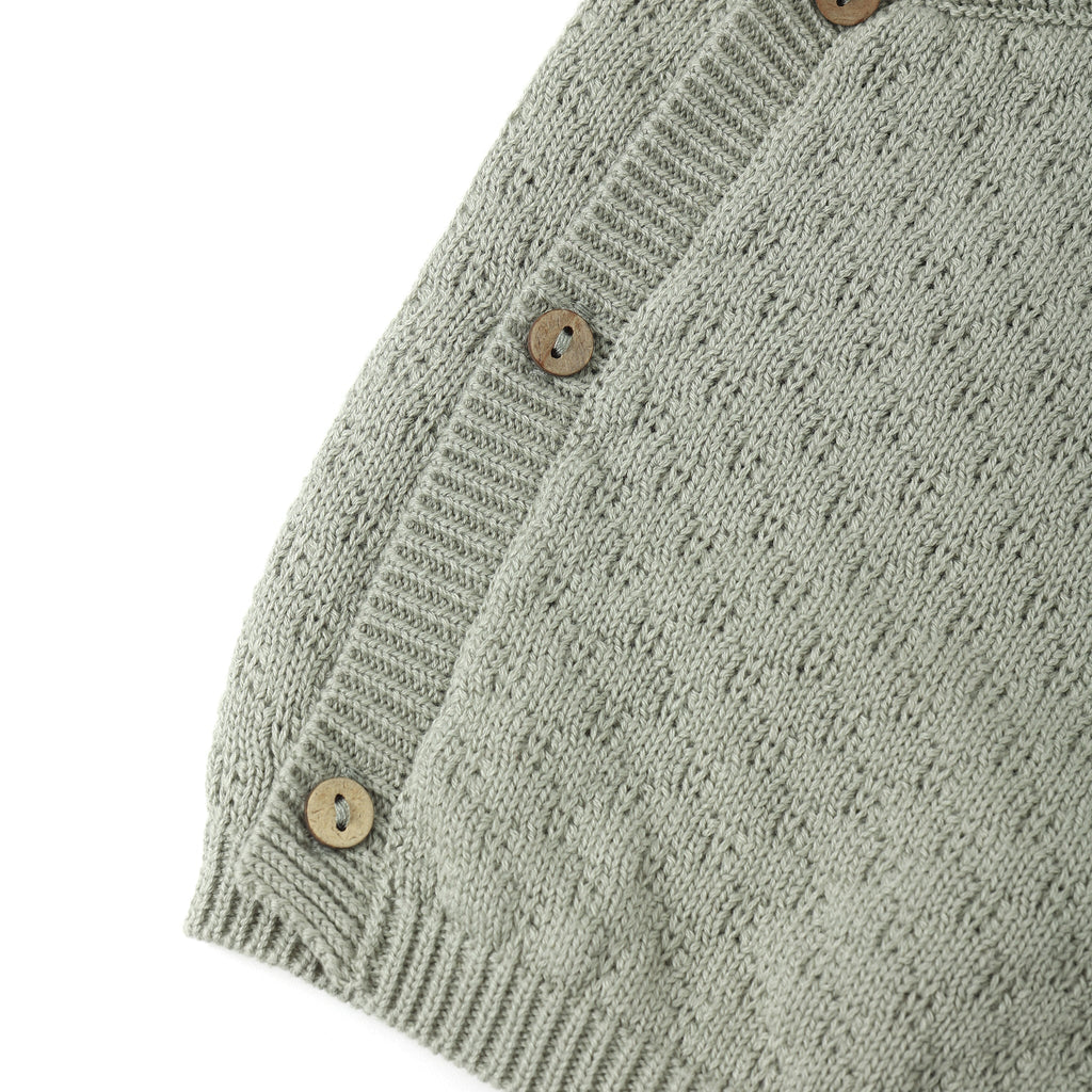 Quincy Mae - Organic Knit Wrap Top + Footed Pant Set - Fern-Sets-Newborn-Posh Baby