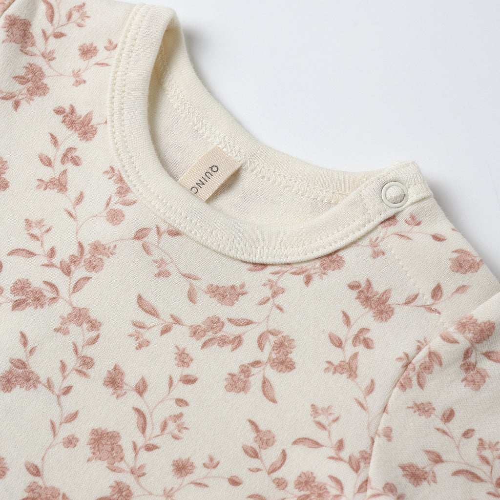 Quincy Mae - Organic Long Sleeve Bodysuit (2-Pack) - French Garden + Rose Stripe-Onesies-Newborn-Posh Baby