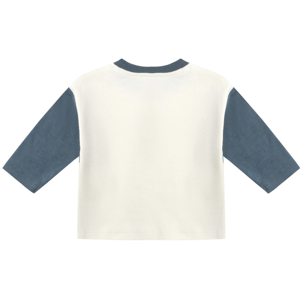 Quincy Mae - Organic Long Sleeve Henley Tee - Ocean-Long Sleeves-0-3M-Posh Baby