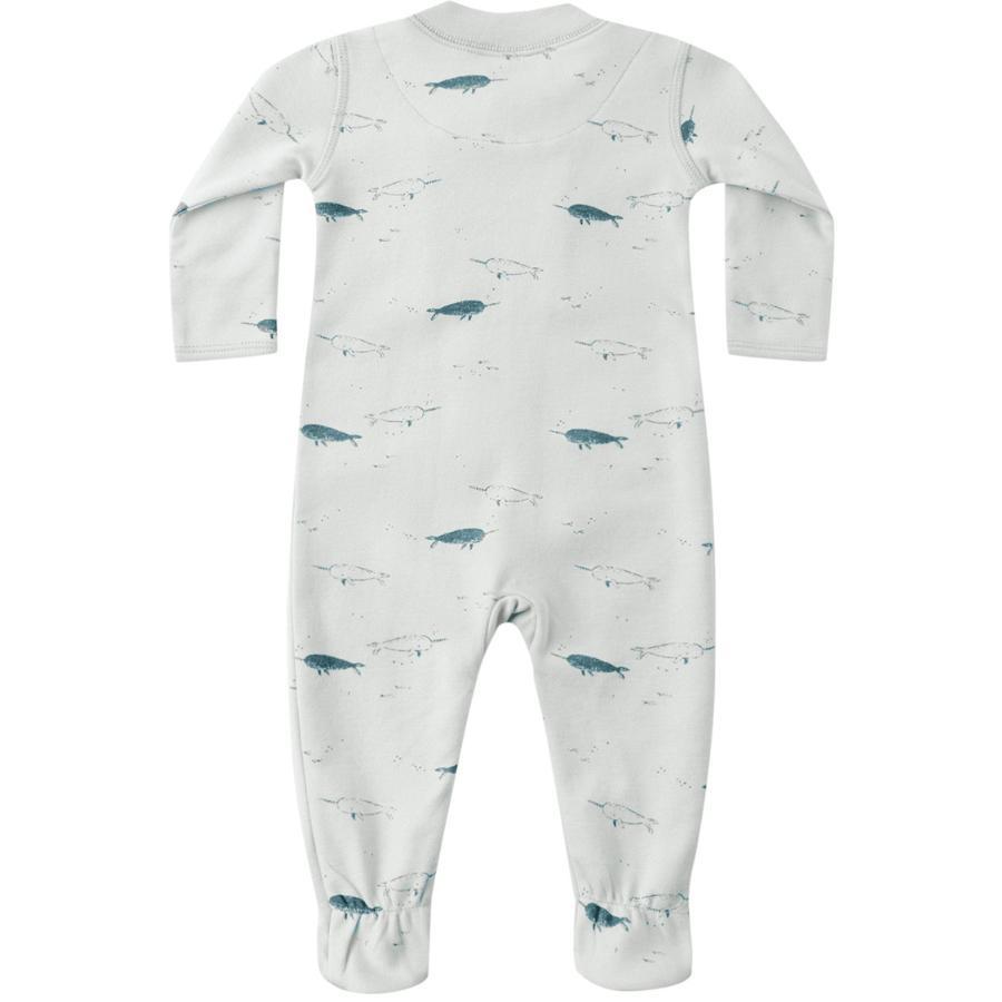 Quincy Mae - Organic Long Sleeve Zipper Footie - Narwhals-Footies + Rompers (Basic)-Newborn-Posh Baby