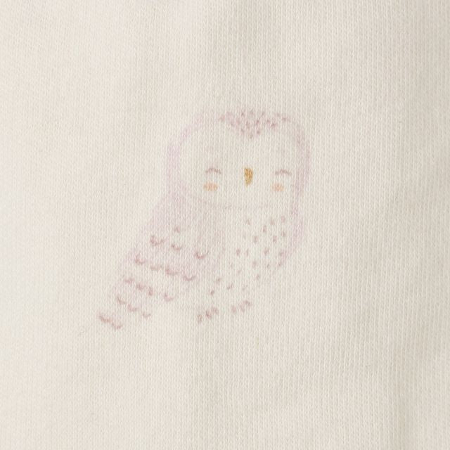 Quincy Mae - Organic Long Sleeve Zipper Romper - Snow Owls-Footies + Rompers (Basic)-0-3M-Posh Baby