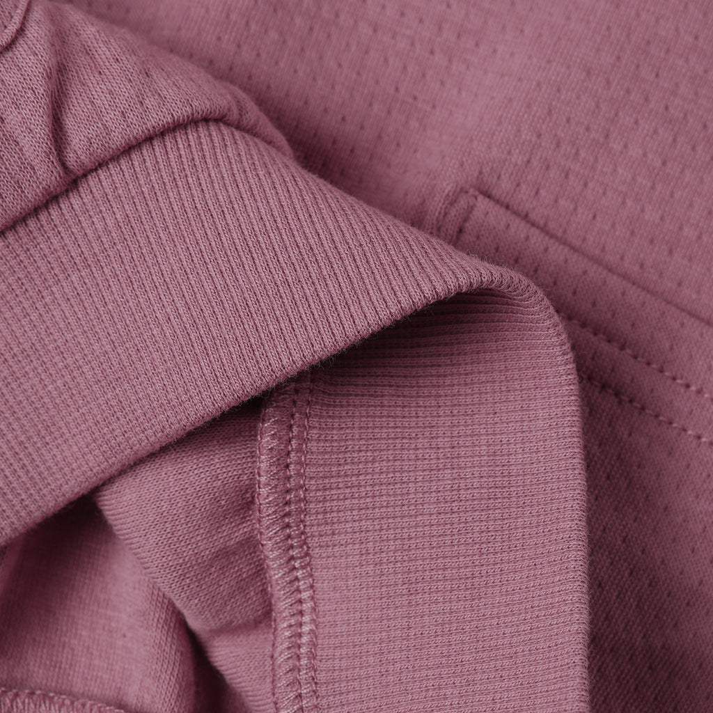 Quincy Mae - Organic Pointelle Pocket Sweatshirt - Mulberry-Long Sleeves-0-3M-Posh Baby