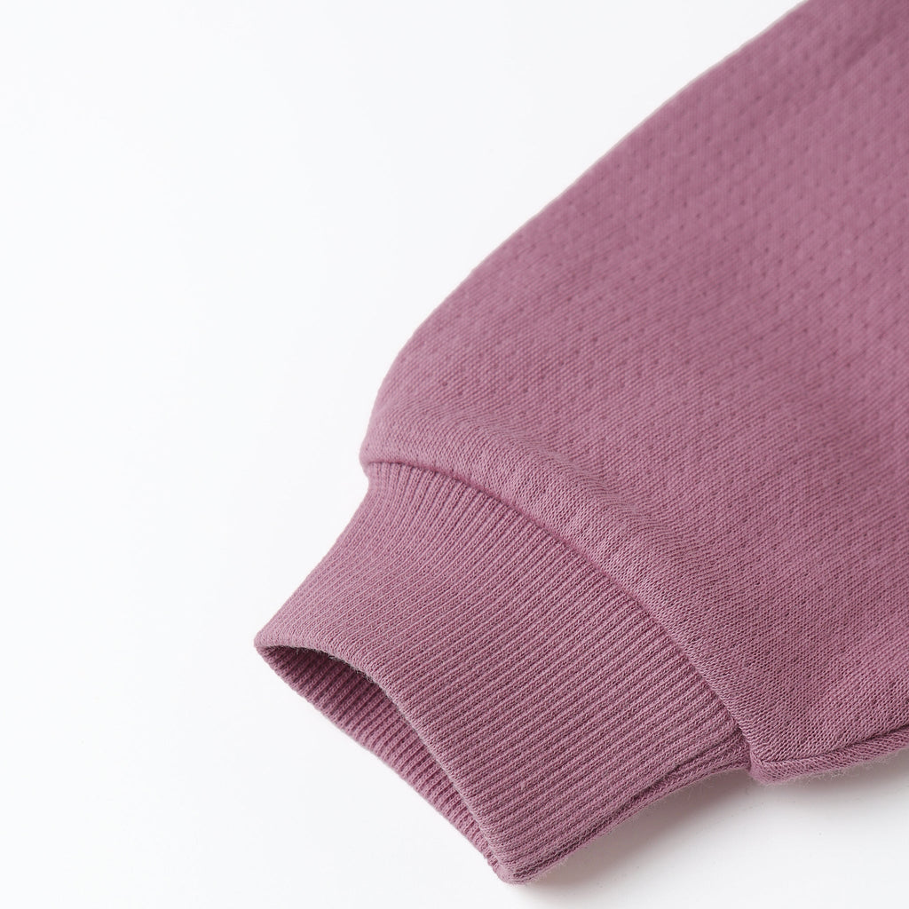 Quincy Mae - Organic Pointelle Sweatpants - Mulberry-Bottoms-0-3M-Posh Baby