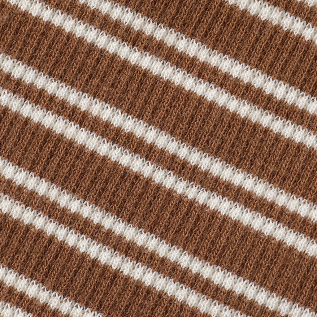 Quincy Mae - Organic Ribbed Long Sleeve Bodysuit (2-Pack) - Cedar Stripe + Acorns-Onesies-Newborn-Posh Baby