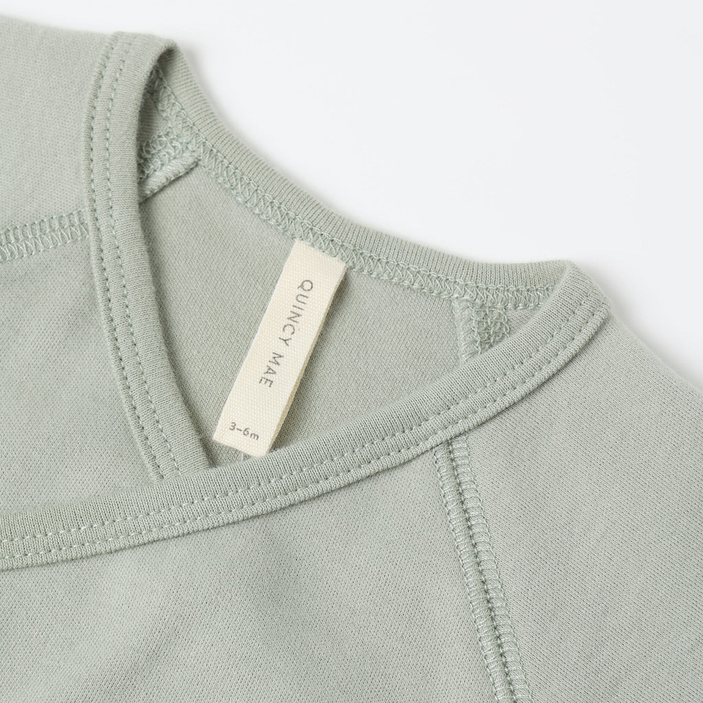 Quincy Mae - Organic Wrap Top + Footed Pant Set - Fern-Sets-Newborn-Posh Baby