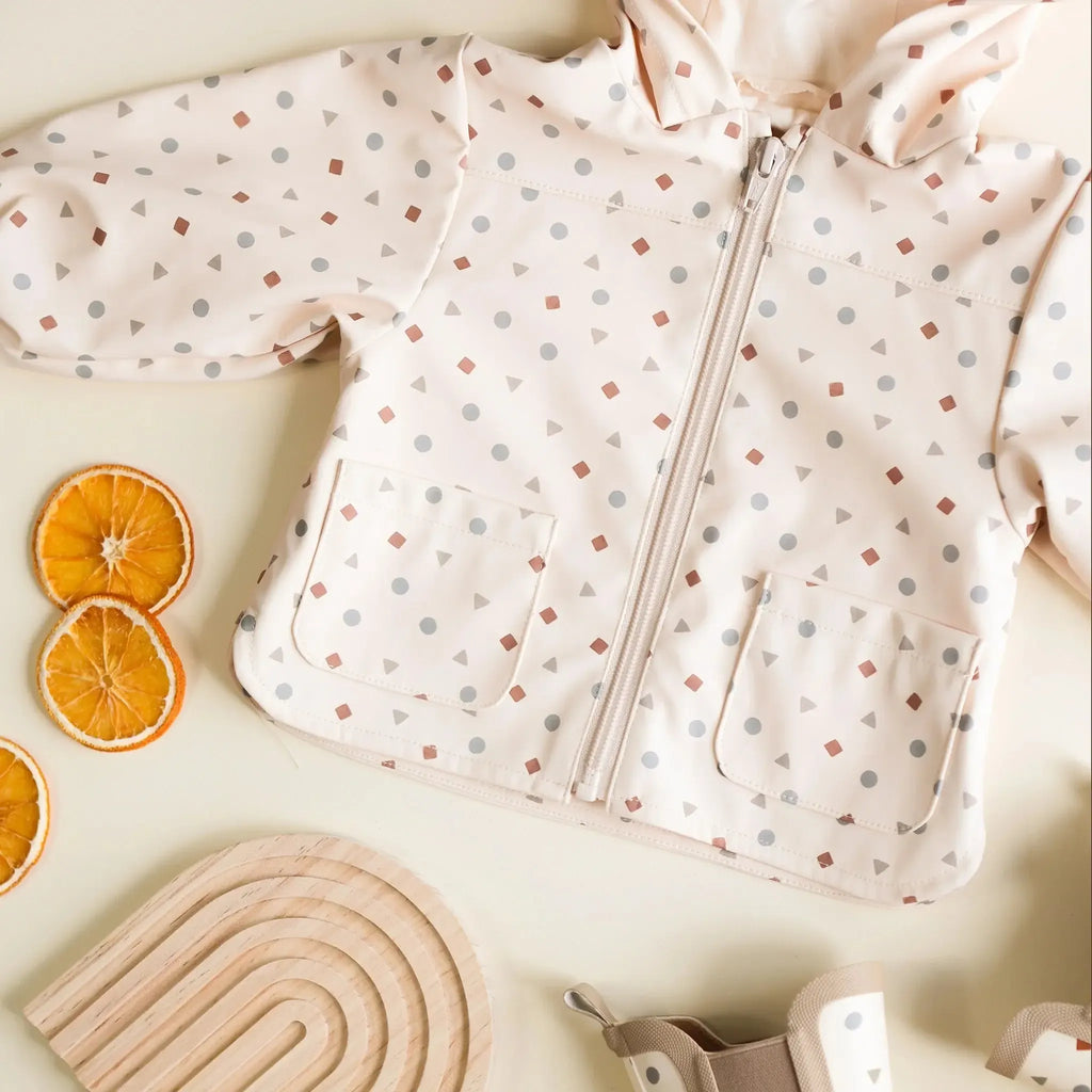 Quincy Mae - Rain Coat - Geometric-Coats + Outerwear-3-6M-Posh Baby