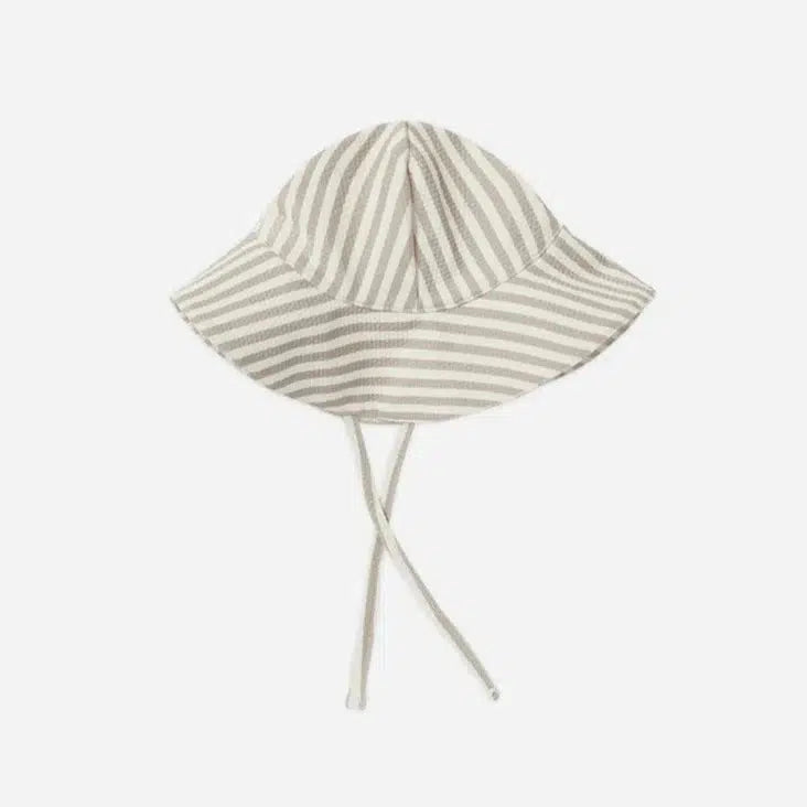Quincy Mae - UPF 50+ Sun Hat - Ash Stripe-Hats-0-6M-Posh Baby