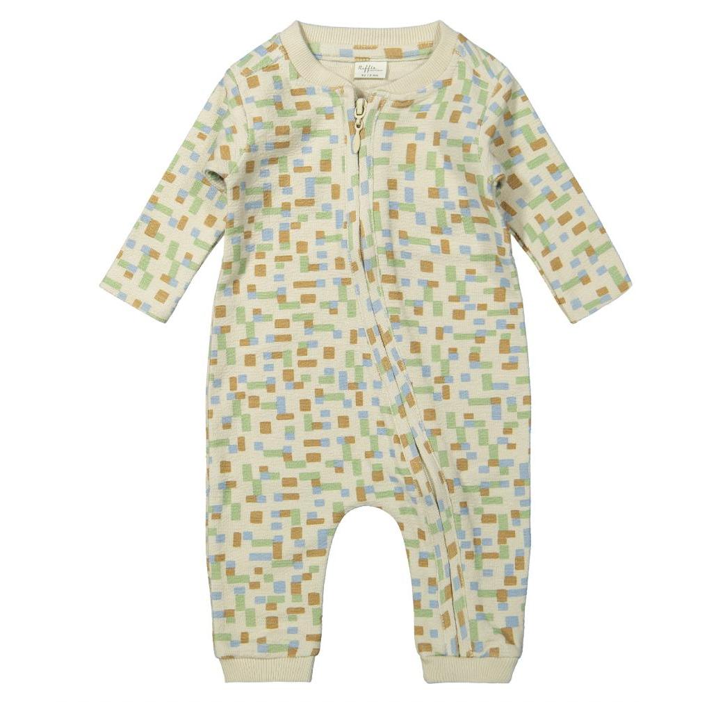 Riffle (Amsterdam) - Organic Cotton Zip Romper - Color-Block-Overalls-0-3M (1M)-Posh Baby