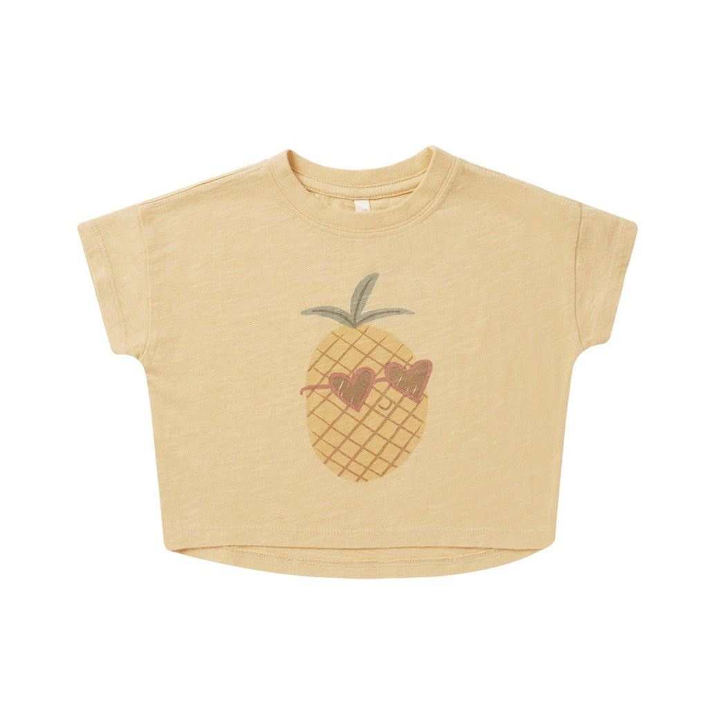 Rylee + Cru - Boxy Tee - Pineapple-Short Sleeves-6-12M-Posh Baby