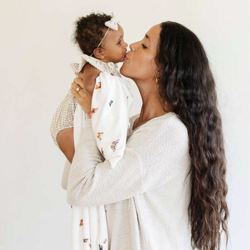 Saranoni - Minky Stretch Luxe Swaddle Blanket-Swaddle Blankets-Mushroom-Posh Baby