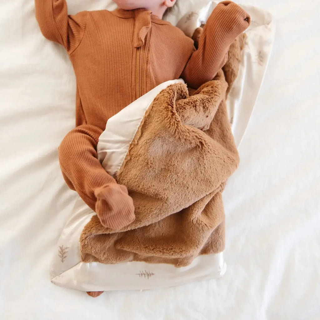 Saranoni - Satin Border Mini Blanket-Lovey + Security Blankets-Evergreen-Posh Baby