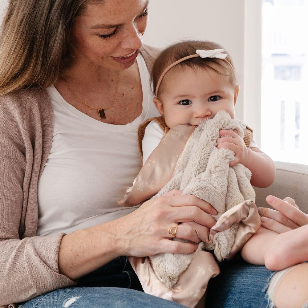 Saranoni - Satin Border Mini Blanket-Lovey + Security Blankets-Evergreen-Posh Baby