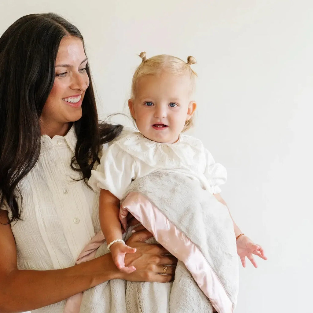 Saranoni - Satin Border Mini Blanket-Lovey + Security Blankets-Evergreen-Posh Baby