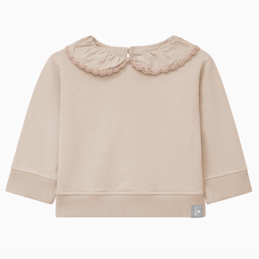 Snug - Organic Brushed Cotton Ruffle Sweatshirt - Blush-Long Sleeves-3-6M (3M)-Posh Baby