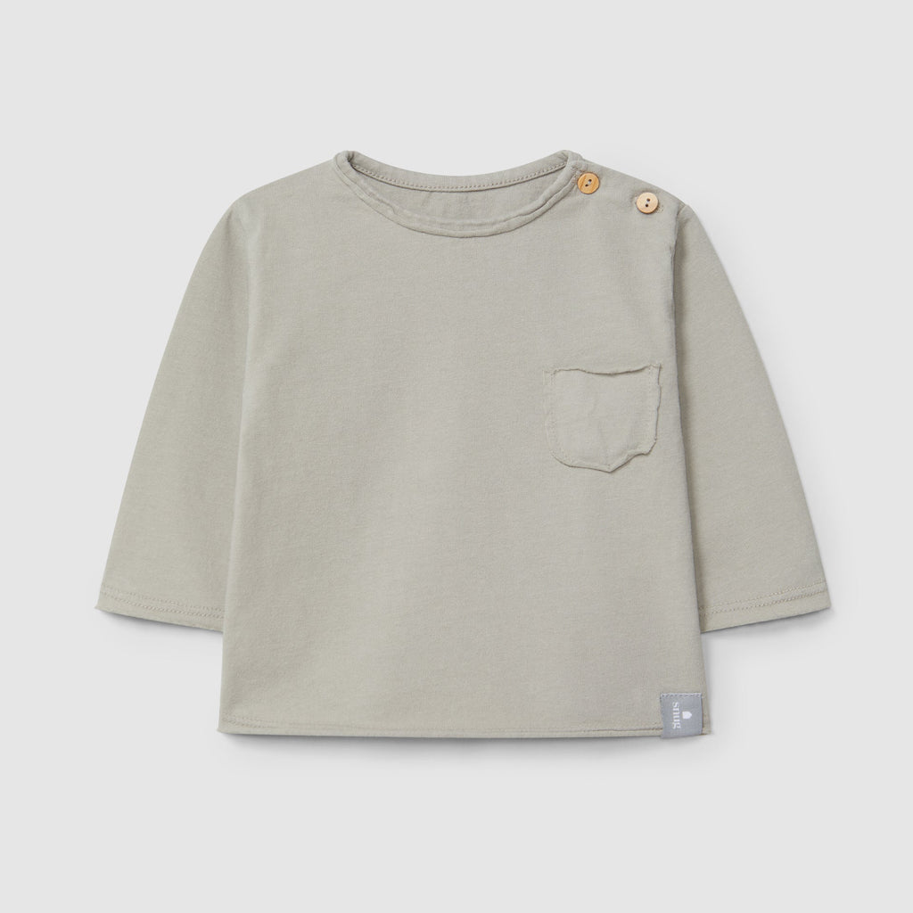 Snug - Organic Cotton Long Sleeve Tee - Grey-Long Sleeves-3-6M (3M)-Posh Baby