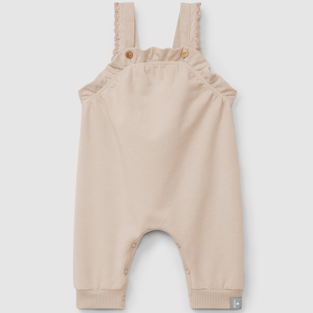 Snug - Organic Cotton Plush Ruffle Overalls - Blush-Overalls-3-6M (3M)-Posh Baby
