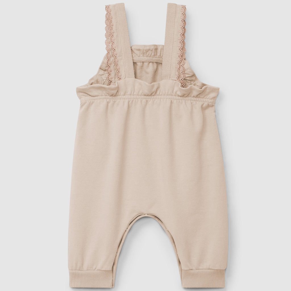 Snug - Organic Cotton Plush Ruffle Overalls - Blush-Overalls-3-6M (3M)-Posh Baby