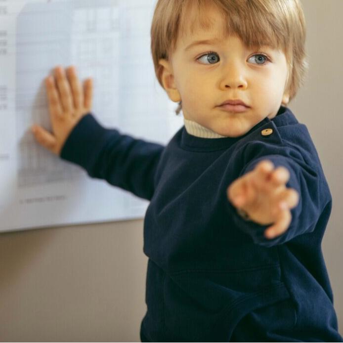 Snug - Organic Cotton Pocket Sweatshirt - Navy-Long Sleeves-3-6M (3M)-Posh Baby