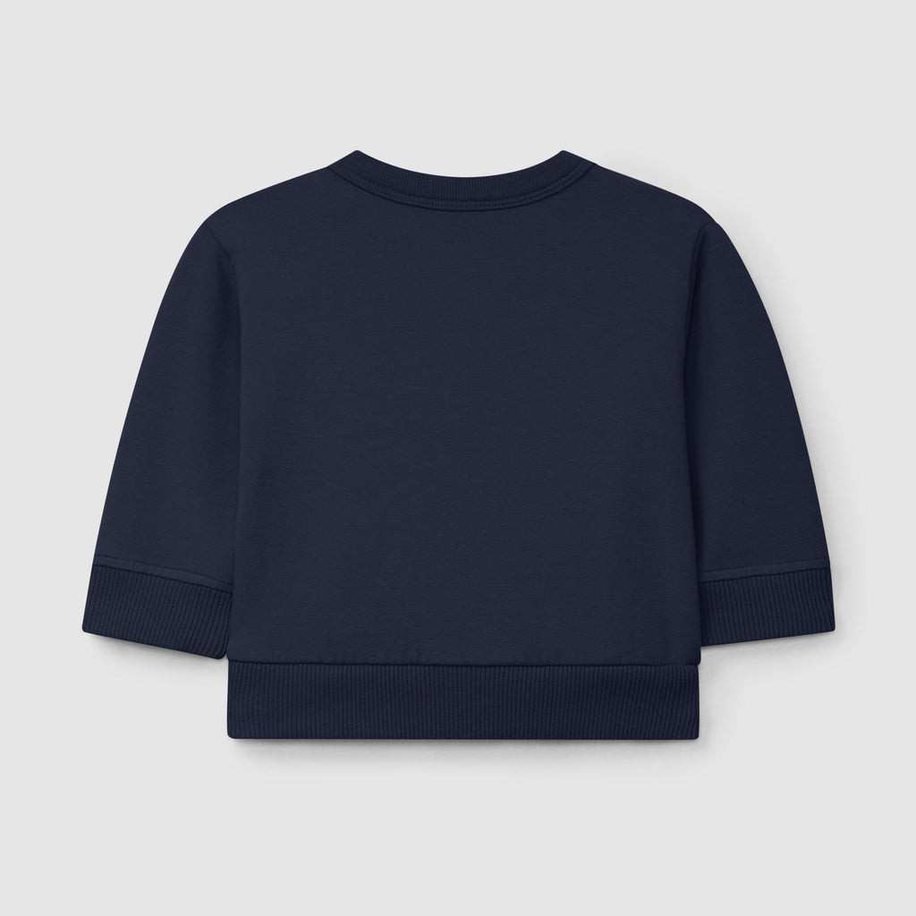 Snug - Organic Cotton Pocket Sweatshirt - Navy-Long Sleeves-3-6M (3M)-Posh Baby