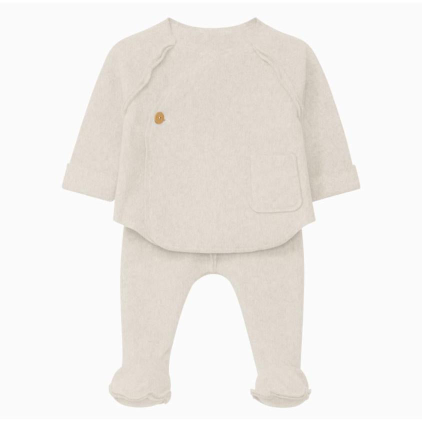 Snug - Organic Cotton Polar Fleece Set - Cream-Sets-Newborn (0M)-Posh Baby