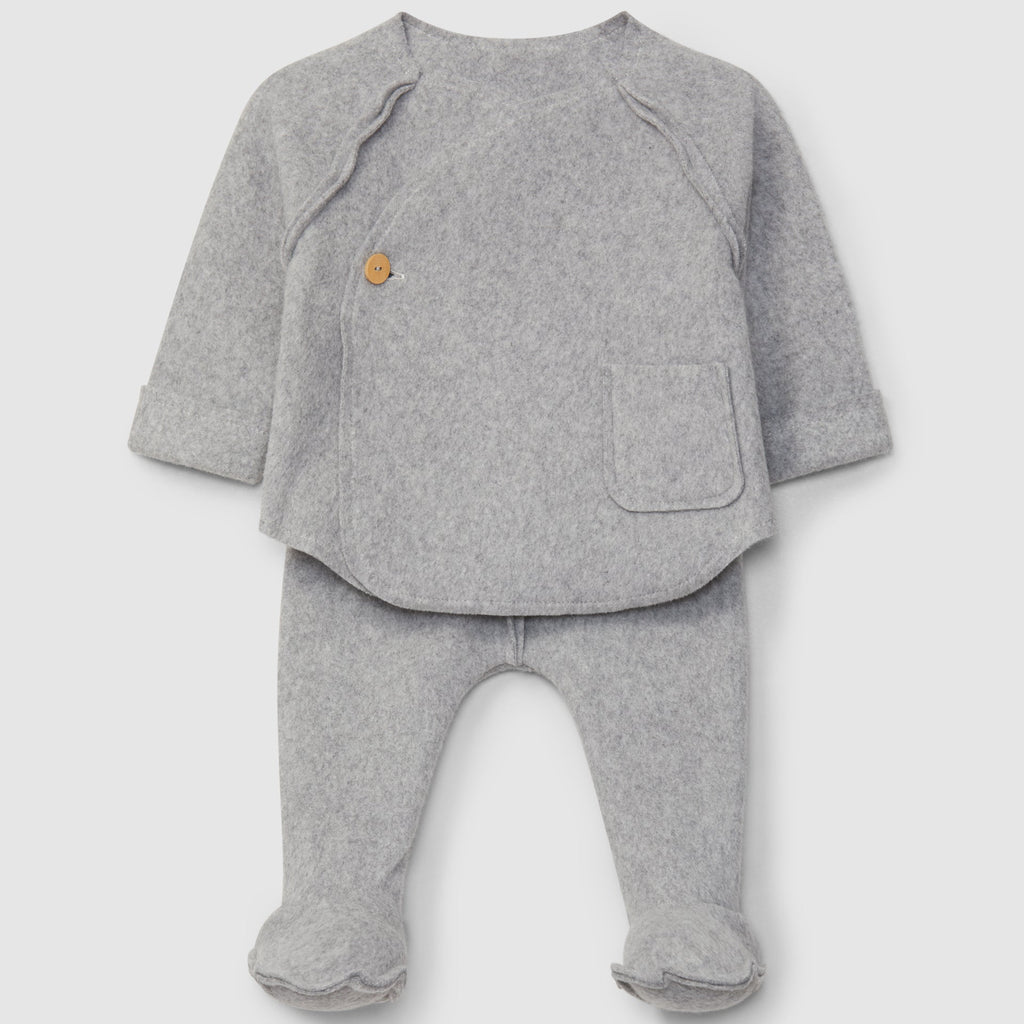 Snug - Organic Cotton Polar Fleece Set - Grey-Sets-Newborn (0M)-Posh Baby