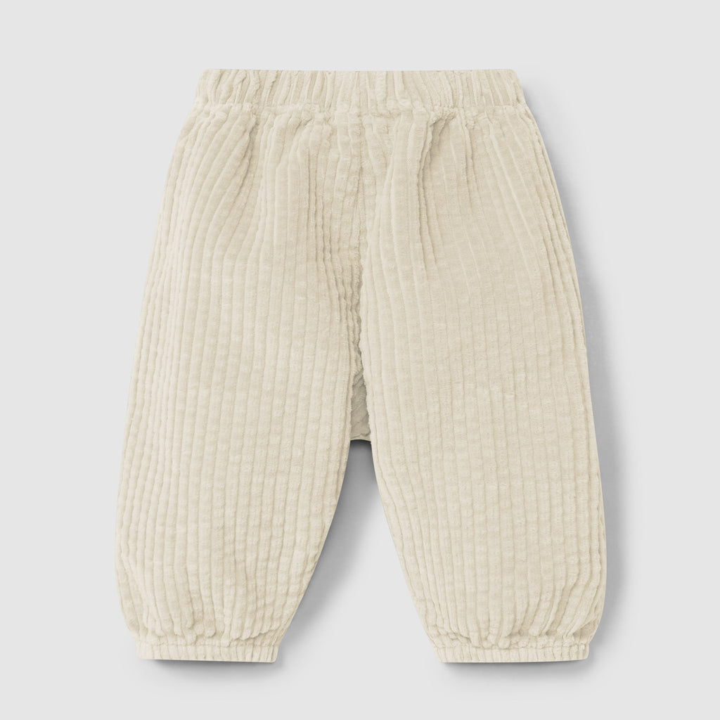 Snug - Organic Cotton Ribbed Cashmere Pants - Ecru-Bottoms-3-6M (3M)-Posh Baby