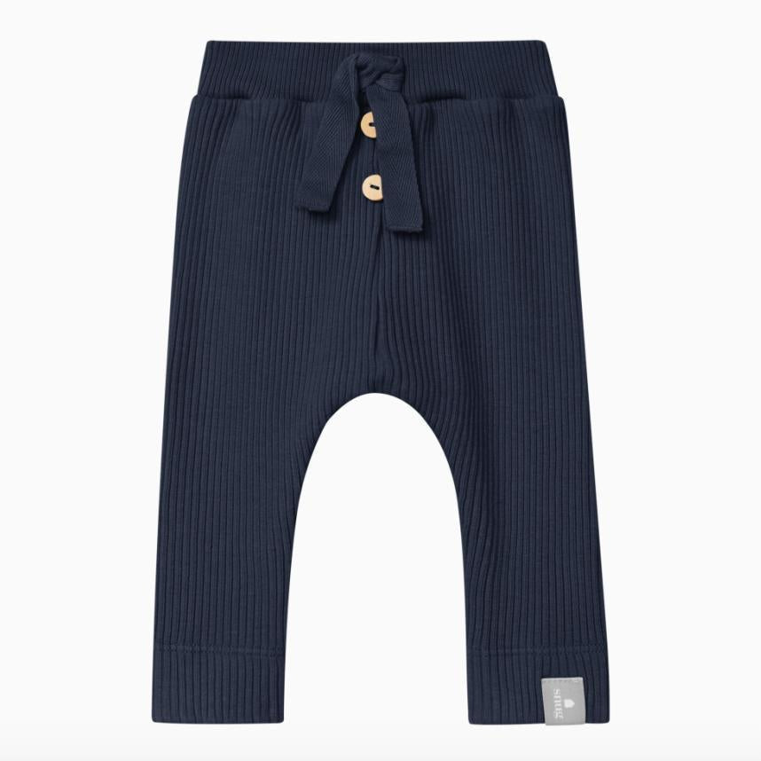 Snug - Organic Cotton Ribbed Legging - Navy-Bottoms-3-6M (3M)-Posh Baby