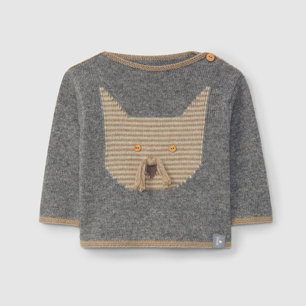 Snug - Organic Cotton, Wool + Cashmere Cat Sweater-Long Sleeves-3-6M (3M)-Posh Baby