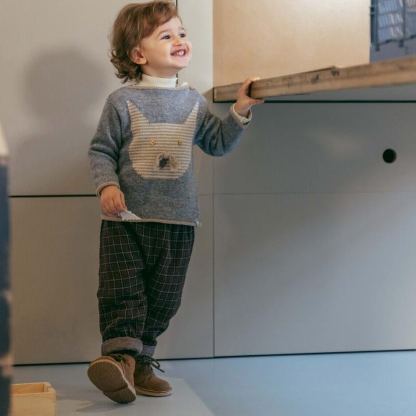 Snug - Organic Cotton, Wool + Cashmere Cat Sweater-Long Sleeves-3-6M (3M)-Posh Baby