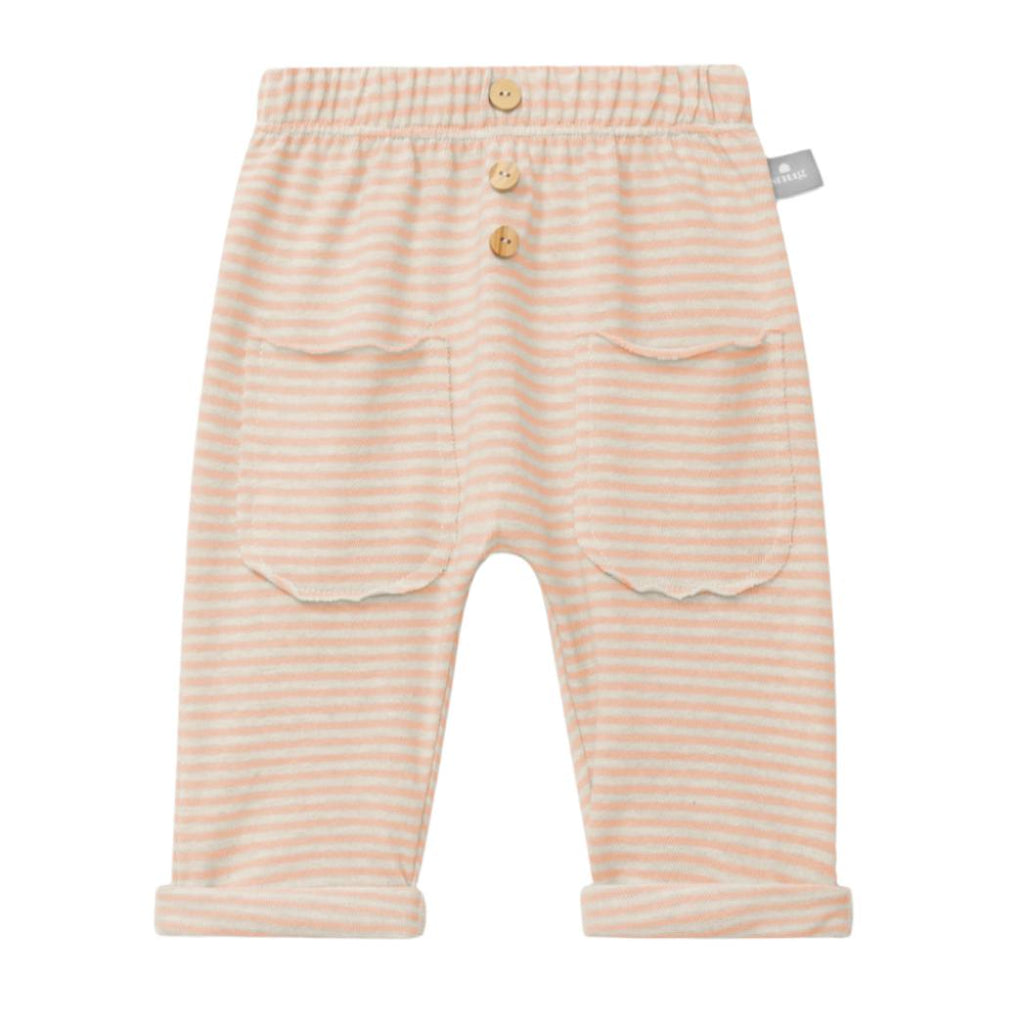 Snug - Organic Pants - Coral Stripe-Bottoms-1M-Posh Baby