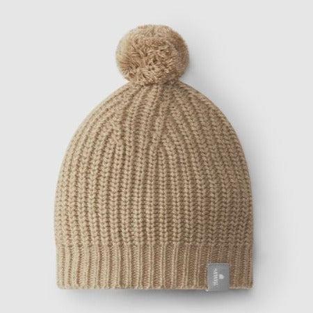 Snug (Portugal) - Merino Cashmere Knit Beanie - Taupe-Hats-0-3M-Posh Baby