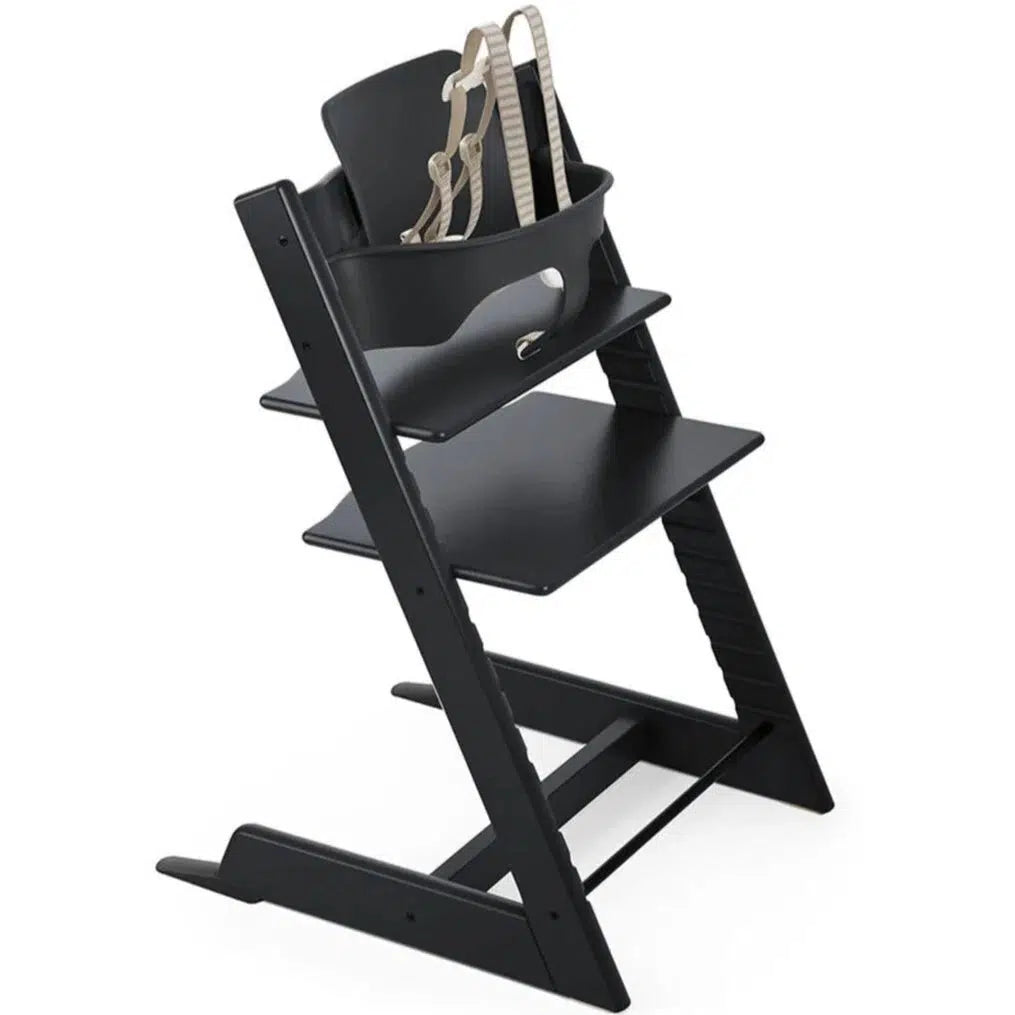Stokke - Tripp Trapp Chair + Baby Set Bundle - Black-Tripp Trapp High Chair Bundles-Posh Baby
