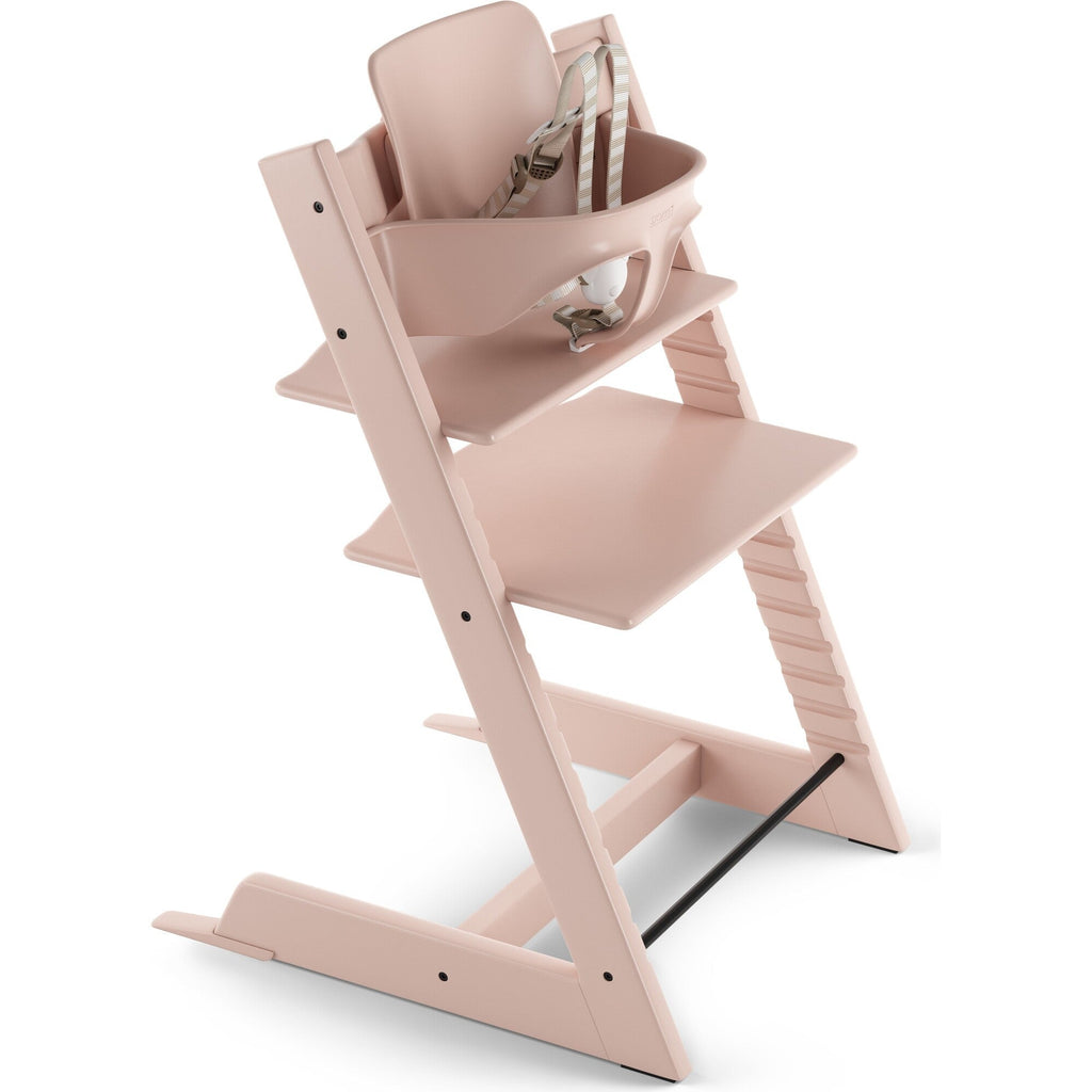 Stokke - Tripp Trapp Chair + Baby Set Bundle - Serene Pink-Tripp Trapp High Chair Bundles-Posh Baby