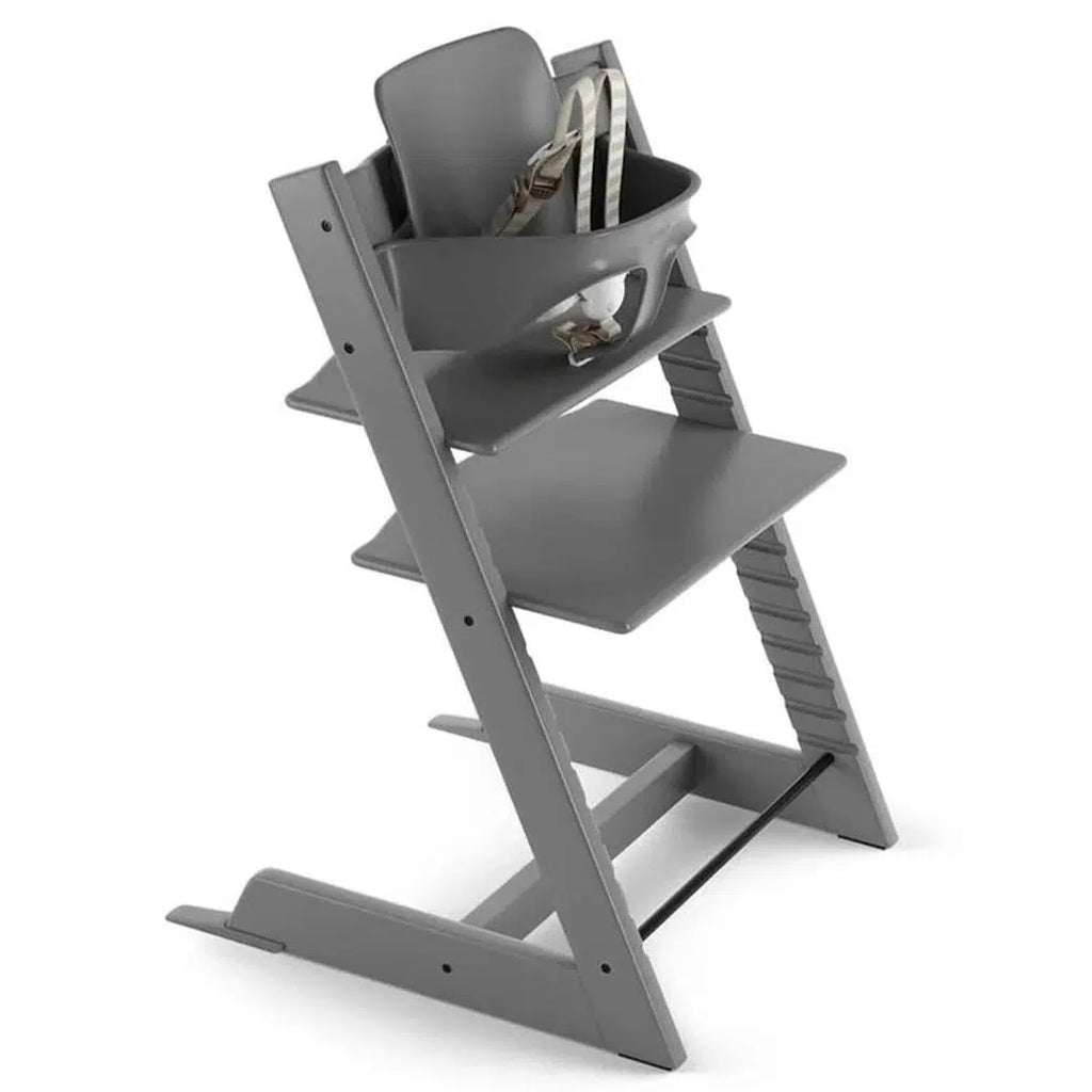 Stokke - Tripp Trapp Chair + Baby Set Bundle - Storm Grey-Tripp Trapp High Chair Bundles-Posh Baby
