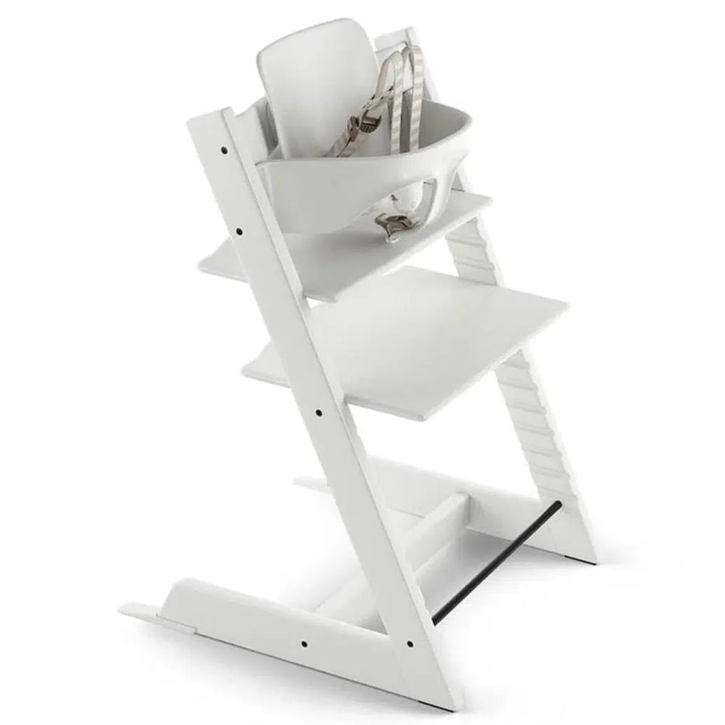 Stokke - Tripp Trapp Chair + Baby Set Bundle - White-Tripp Trapp High Chair Bundles-Posh Baby