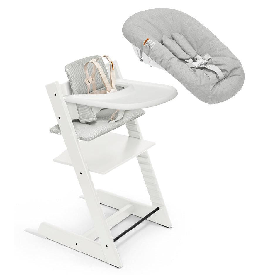 Stokke - Tripp Trapp High Chair² Complete + Newborn Set - White-Tripp Trapp High Chair Bundles-Posh Baby