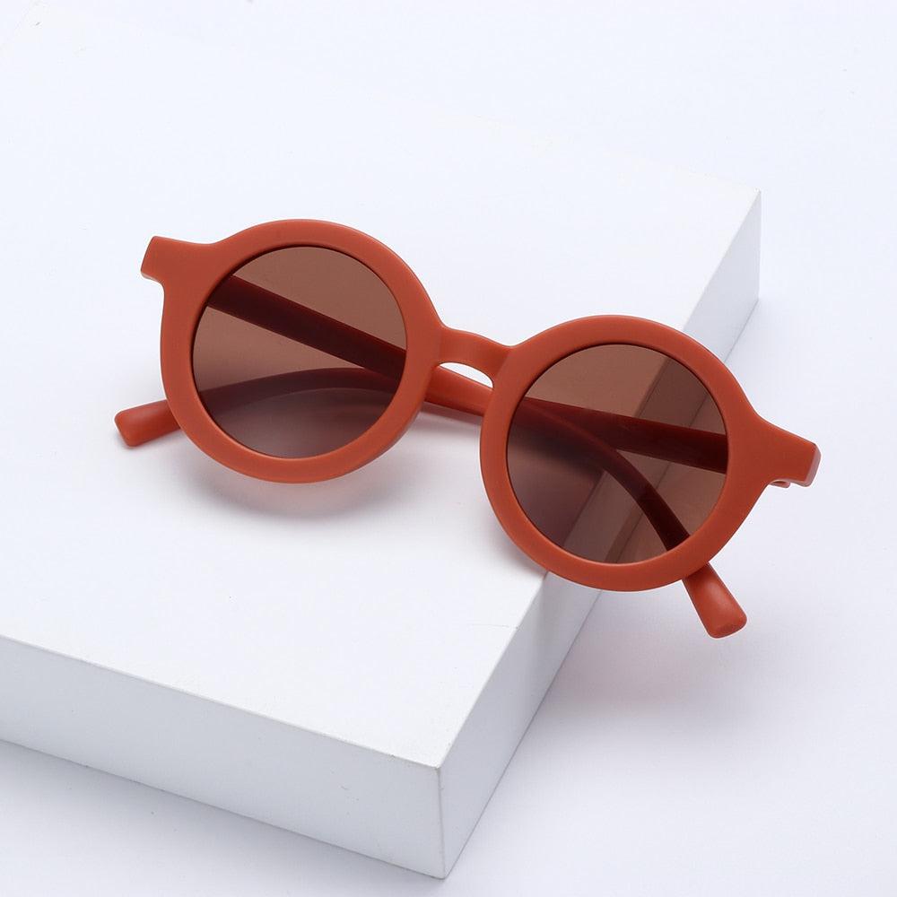 Sugar + Maple - Vintage Round Matte Sunglasses-Sunglasses-Terracotta-Posh Baby